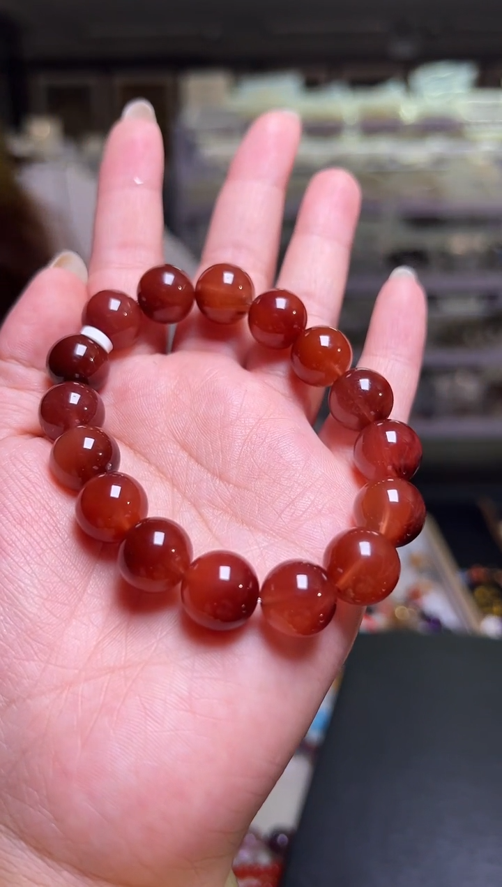 未镶嵌手串水晶红兔毛手串12mm+ JP52465 