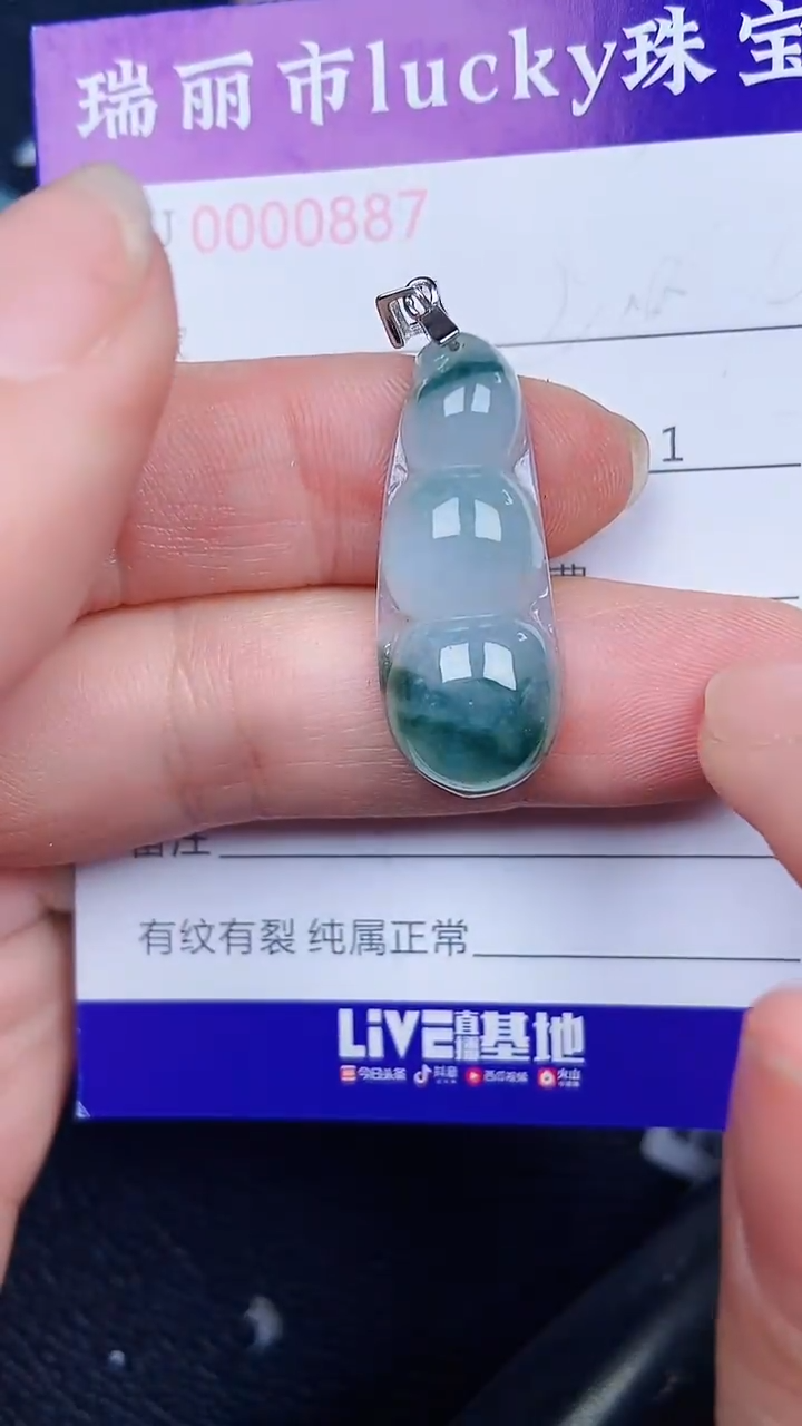 颈饰银S925镶嵌翡翠0887