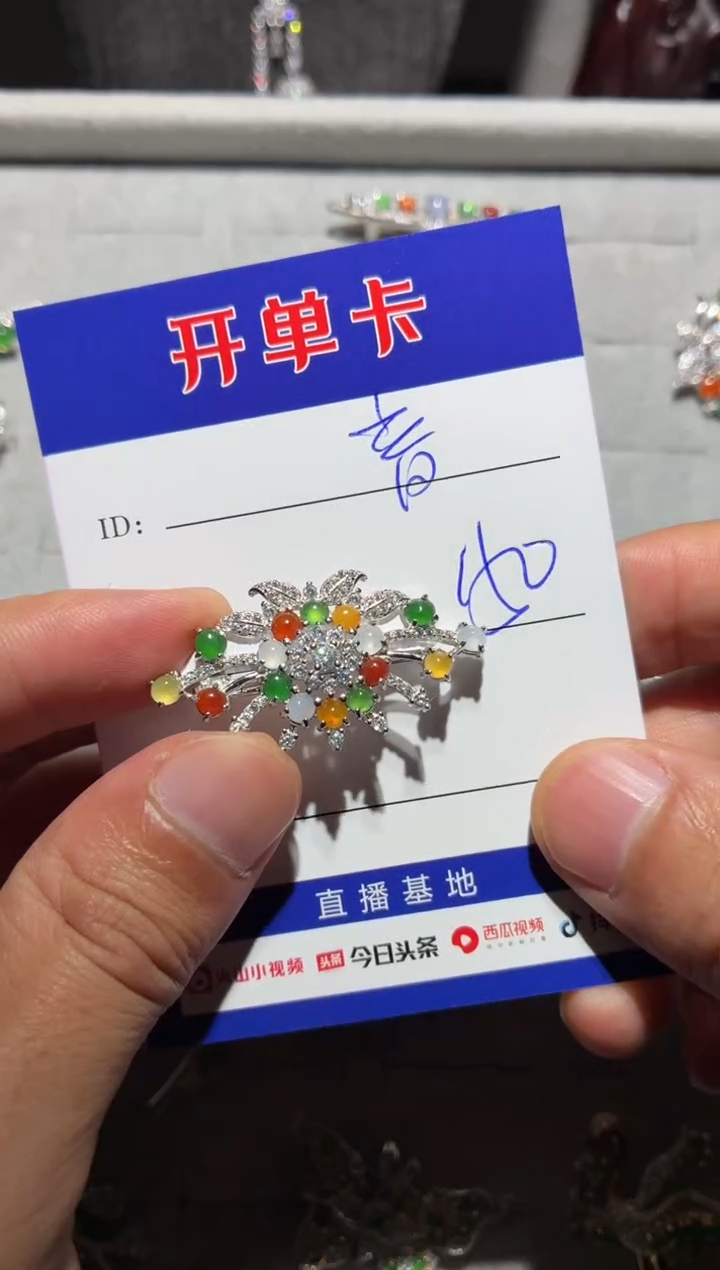 翡翠银S925镶嵌胸饰?*音阿音