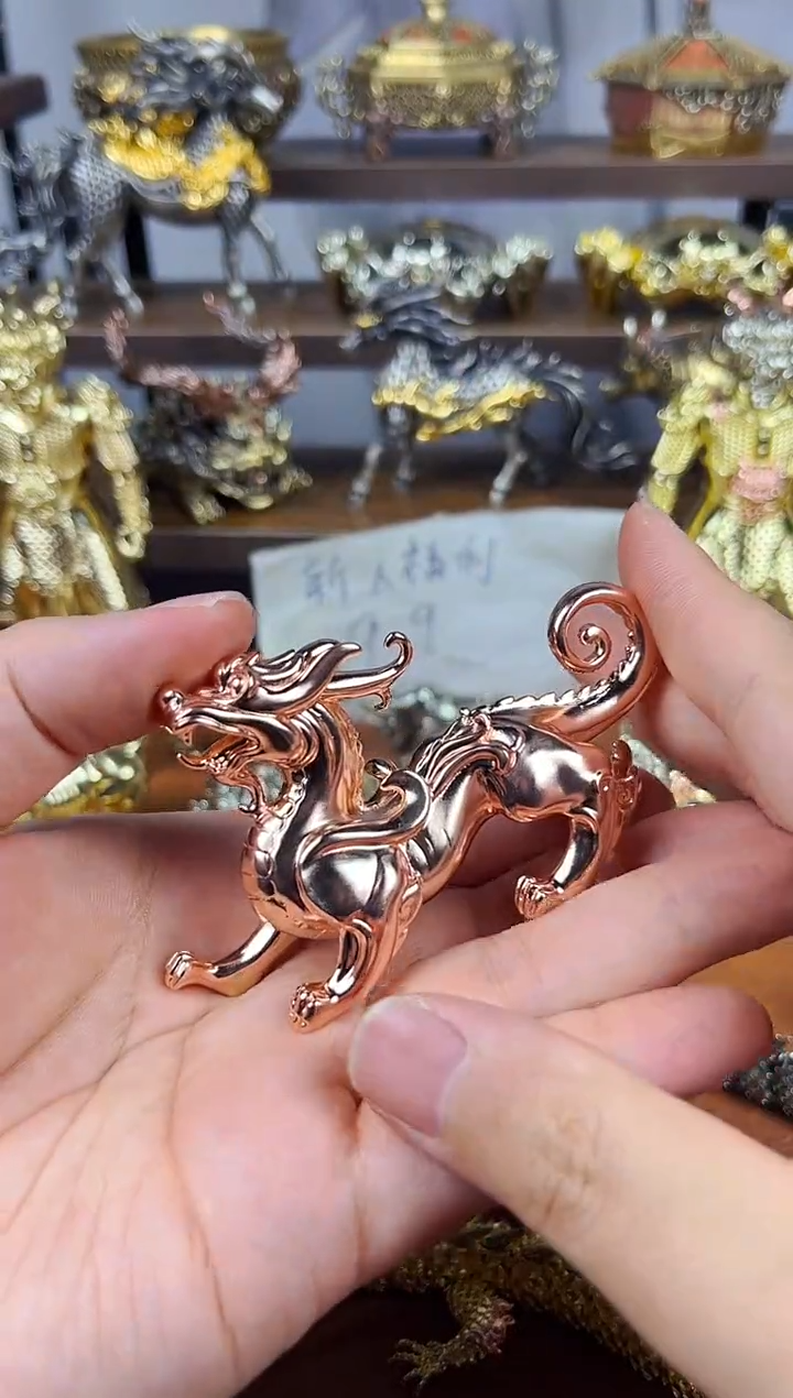 将军貔貅黄铜摆件实心