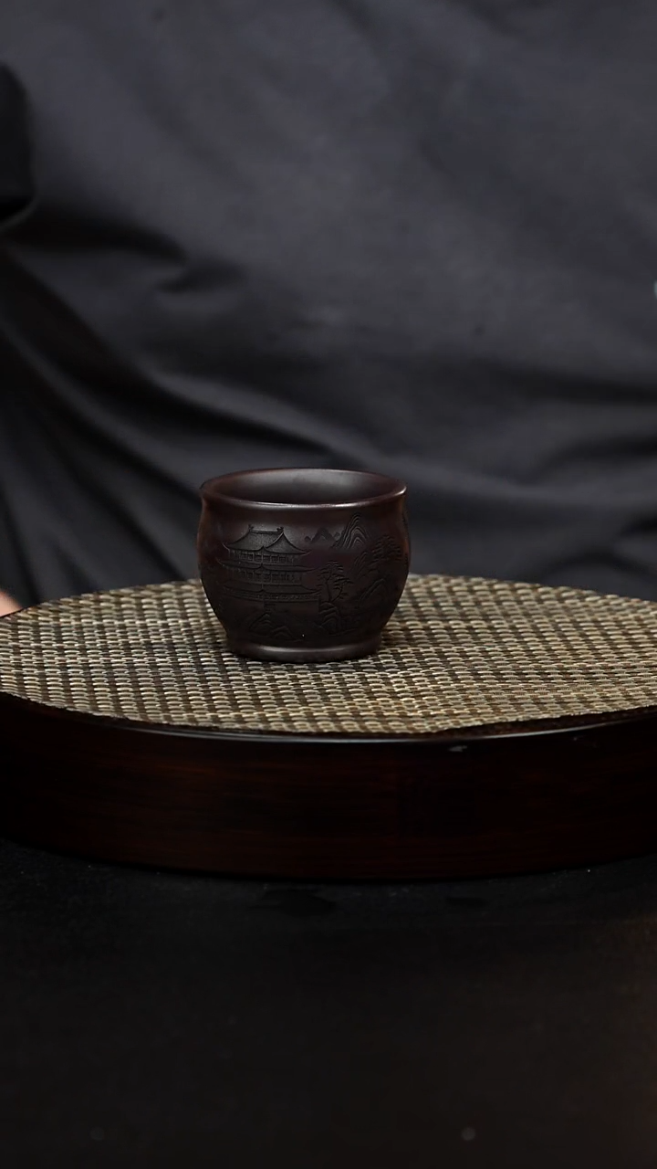 茶壶紫砂宜兴手工原矿紫砂 亭台楼阁 主人杯 石红