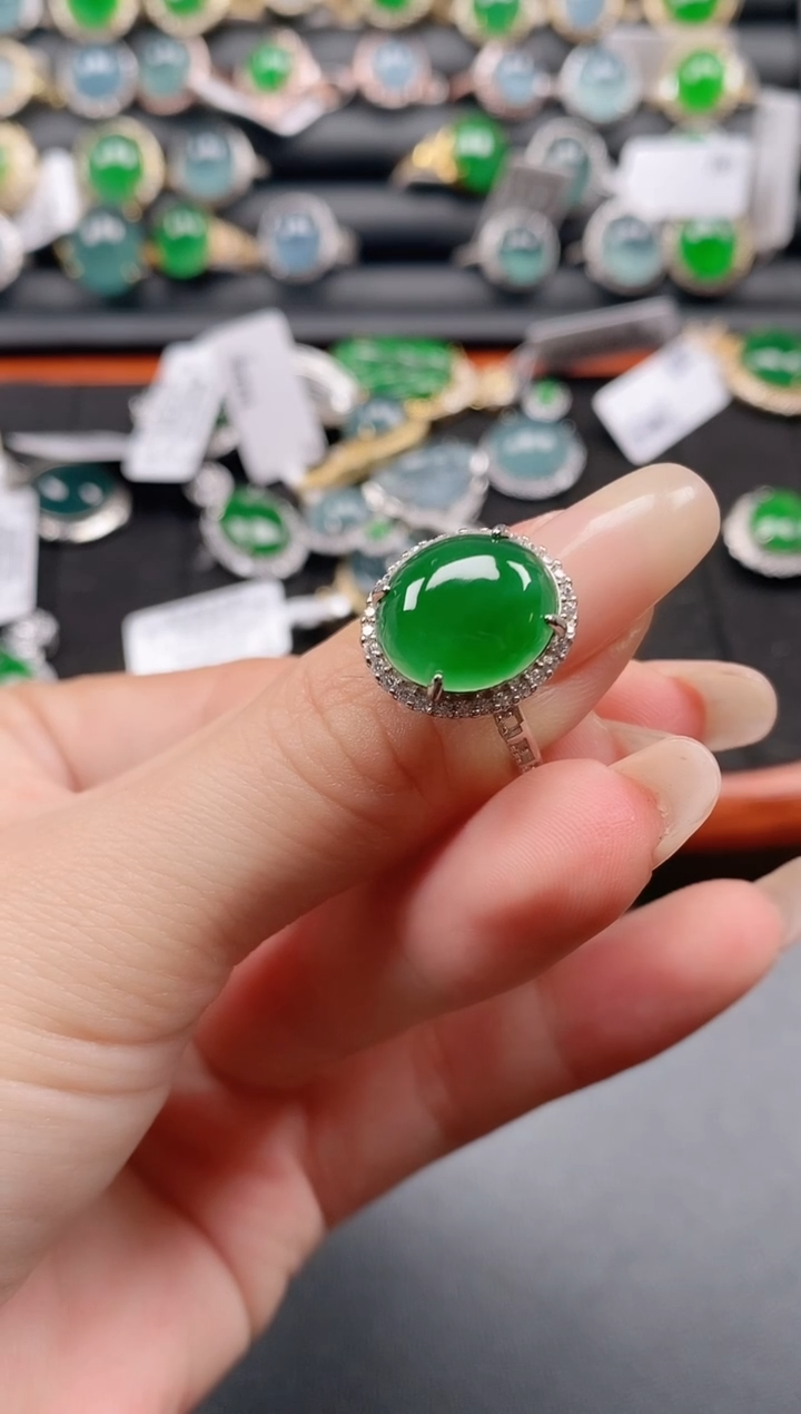 银S925镶嵌戒指翡翠111111