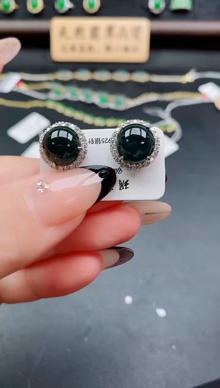 银S925镶嵌戒指翡翠1