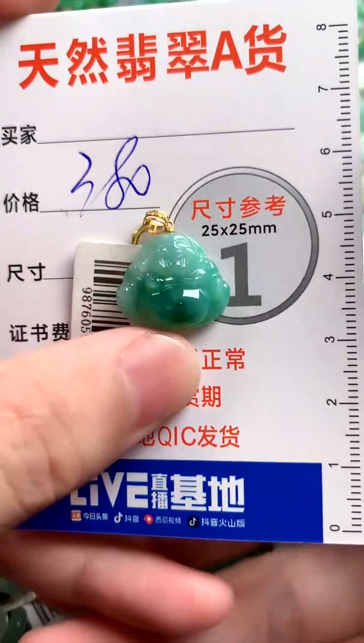 【闪购商品】翡翠颈饰18K金镶嵌0430423797