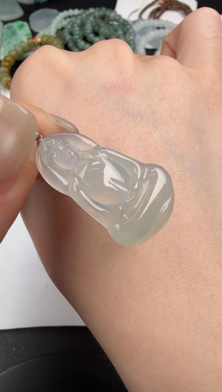 吊坠(不含链)18K金镶嵌翡翠翡翠饰品-170