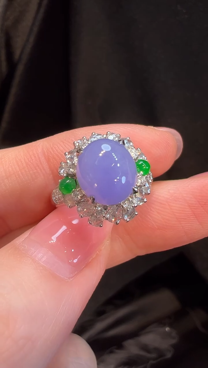 18K金镶嵌戒指翡翠L6