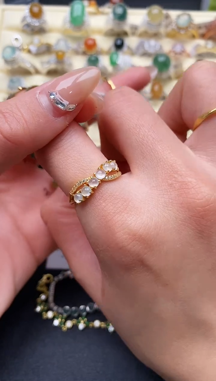 【闪购商品】翡翠戒指银S925镶嵌3333333+10