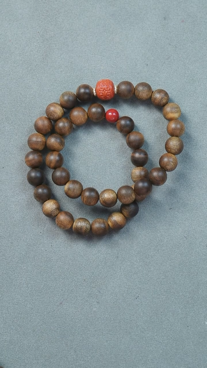 沉香手串越南芽庄白奇楠 1.0 双圈 圆珠（多样性发货）