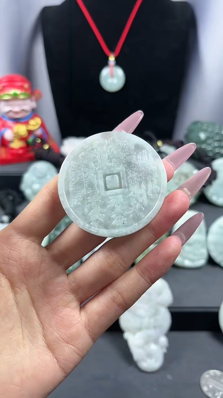 【闪购商品】翡翠颈饰未镶嵌山鬼花钱