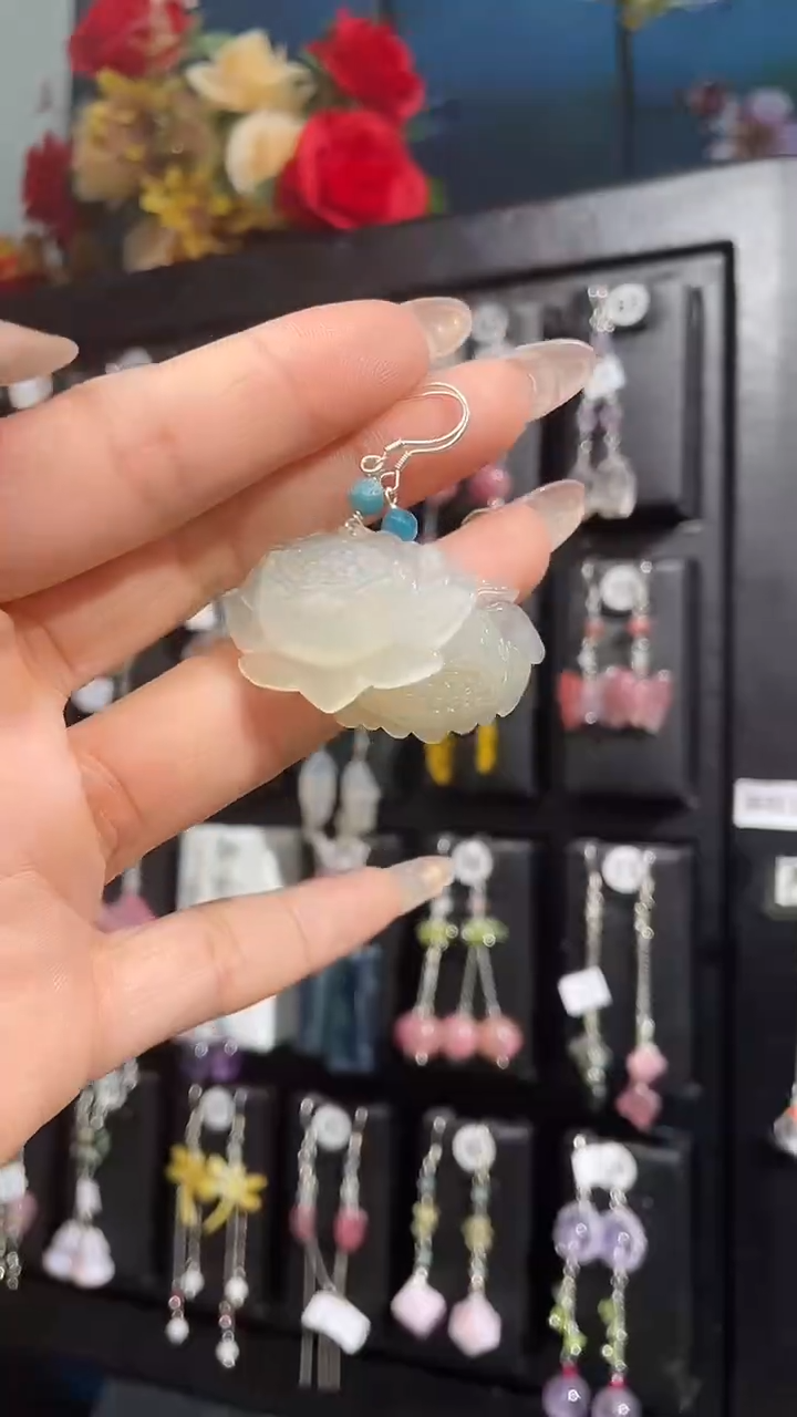 银S925镶嵌耳饰紫晶雪*儿 雪人儿AB