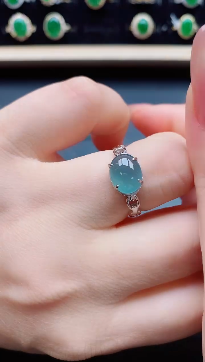 翡翠戒指银S925镶嵌321321