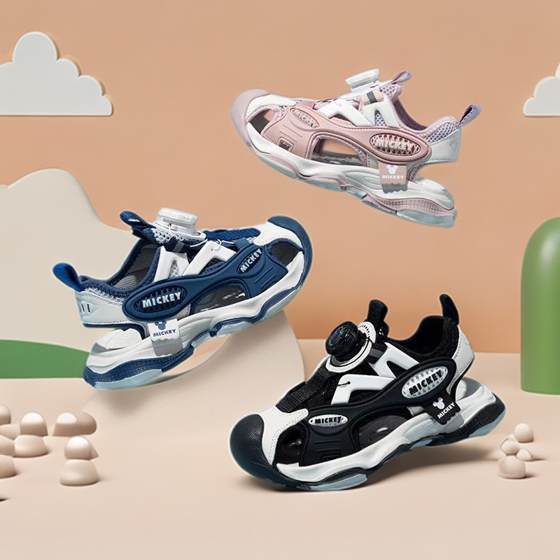 【005】夏季凉鞋新款透气镂空儿童包头中大童软底沙滩鞋B