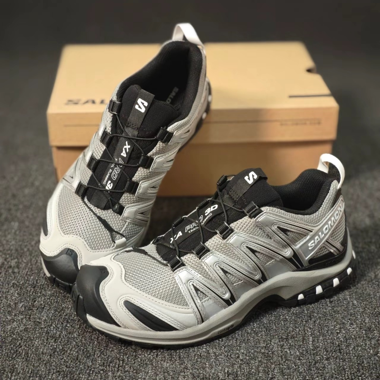 SALOMON萨洛蒙XA PRO 3D灰银色合金黑户外运动休闲跑鞋官方正品