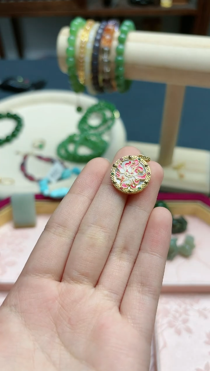 【闪购商品】贝壳（贝母）吊坠18K金镶嵌18k金贝母吊坠*1 MY赠链