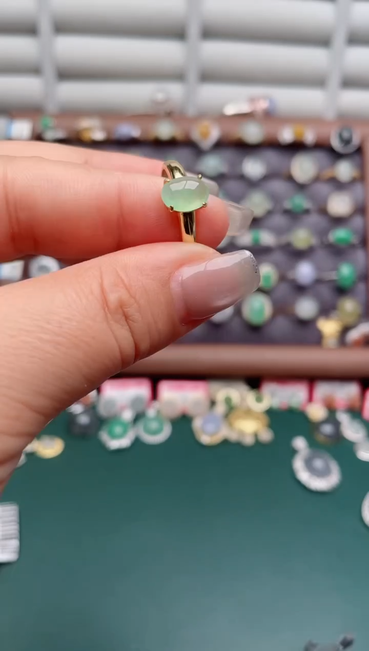 银S925镶嵌戒指翡翠.