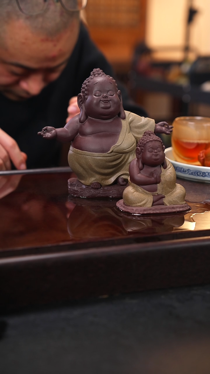 同****修宝宝佛一对雕塑茶宠