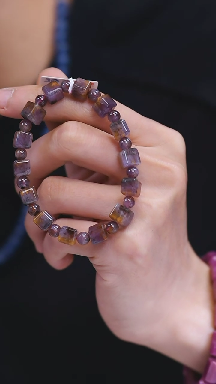 【闪购商品】水晶L016极光金多多方糖单圈未镶嵌多样性发其一