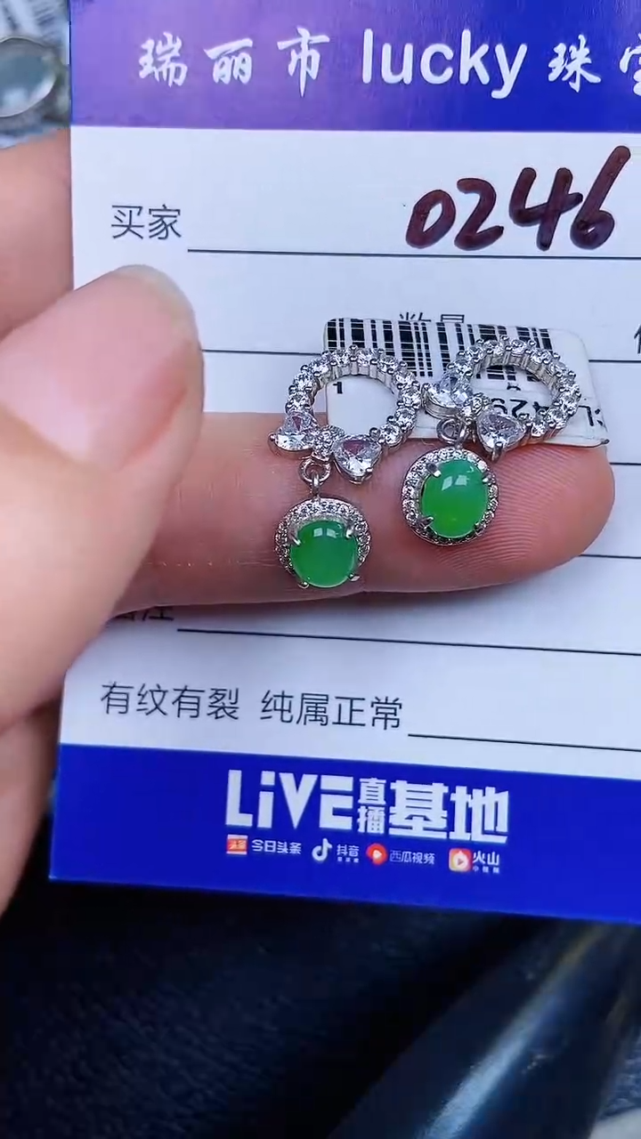 颈饰银S925镶嵌翡翠0246