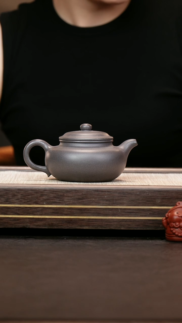 茶壶紫砂青灰  仿古壶 
