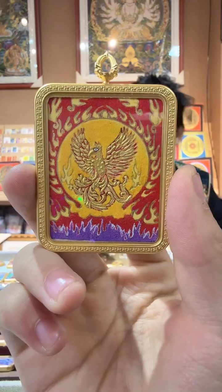 吊坠九子离火-纯手绘唐卡