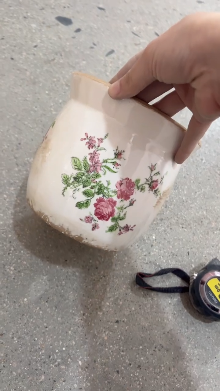 【闪购商品】陶瓷有孔花盆高15cm内口14.5cm