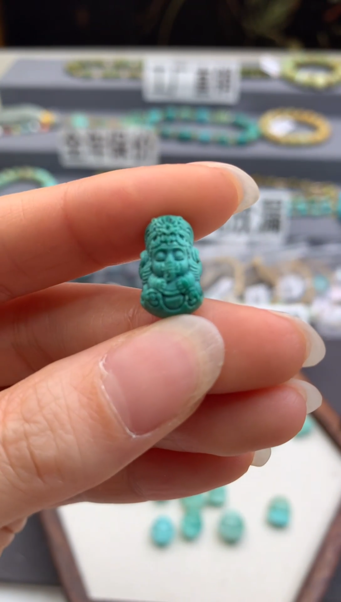 未镶嵌绿松石精工雕刻件茜.G45