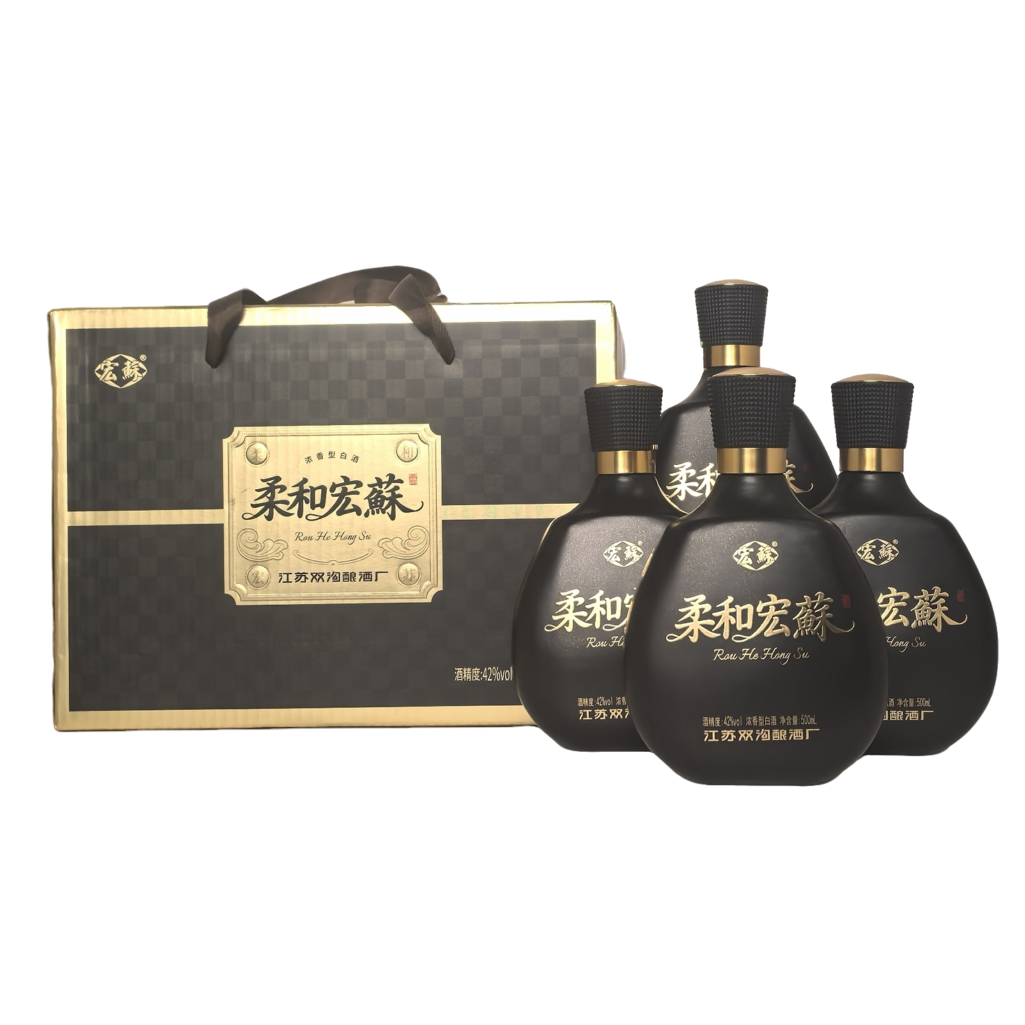宏蘇42度柔和宏蘇500ml*4 纯粮酿造 浓香型平价口粮酒42度