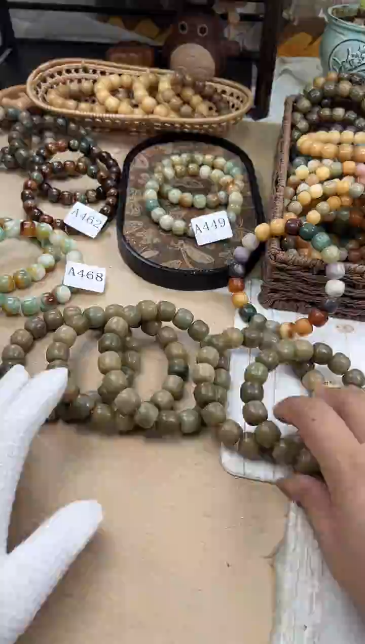 手串菩提根/象牙果a470 卡15 干磨奶咖老料微瑕