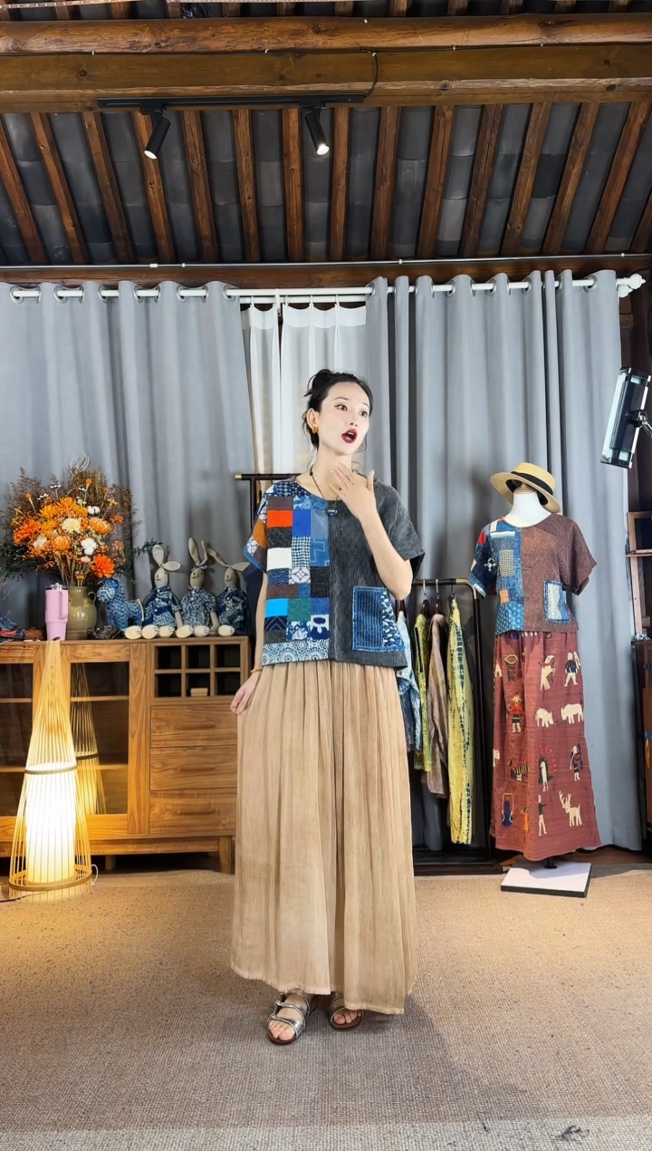 设计师款茶染半裙