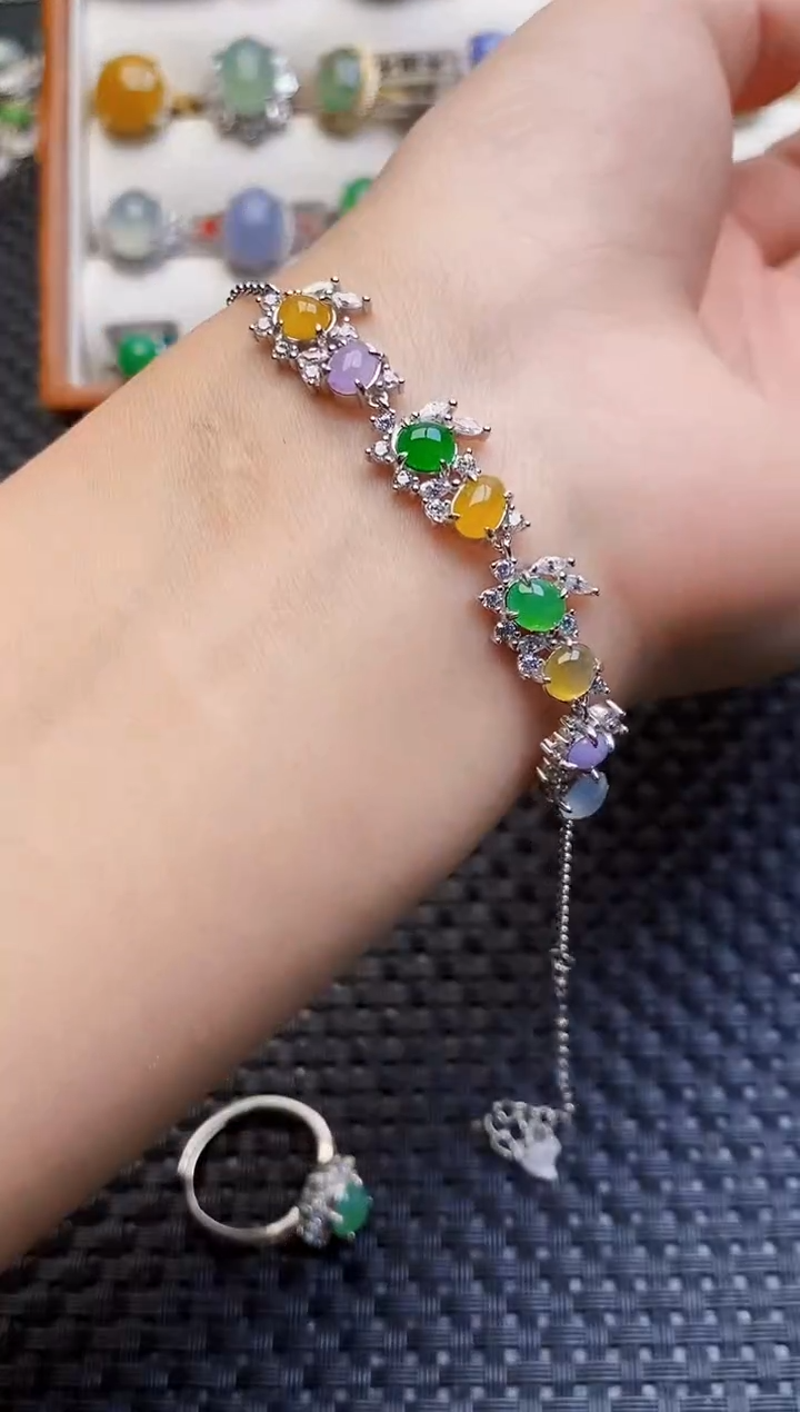 银S925镶嵌戒指翡翠3348