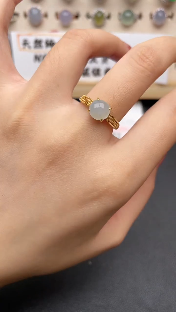 【闪购商品】翡翠戒指银S925镶嵌一物一证一礼盒