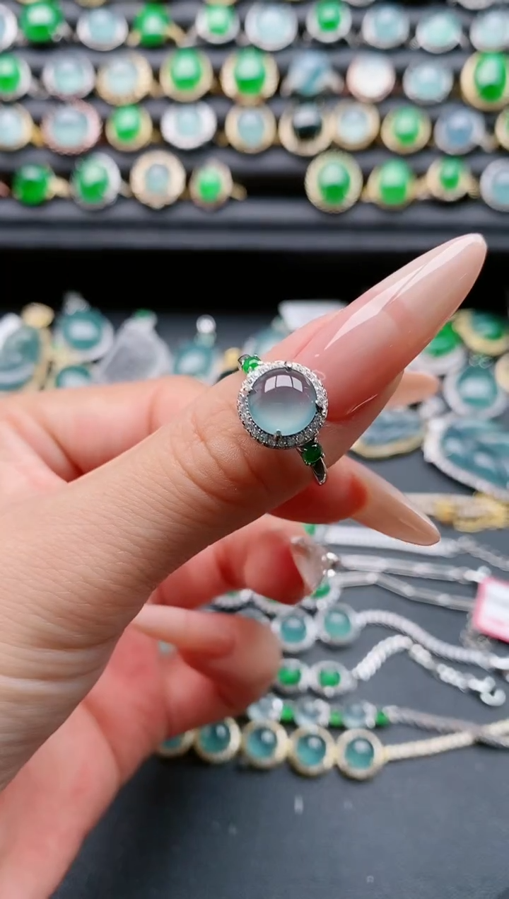 【闪购商品】翡翠戒指银S925镶嵌1111