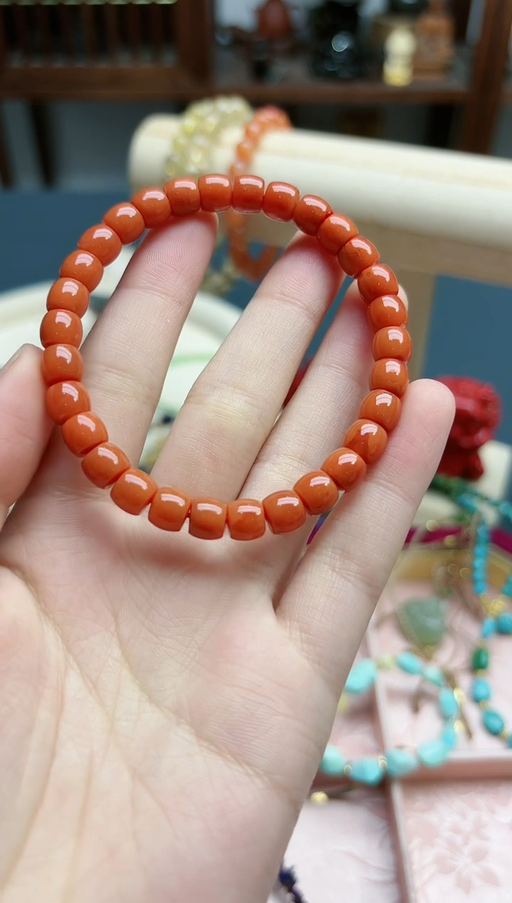 【闪购商品】南红玛瑙手串未镶嵌南红直切7mm手串*1 JYD