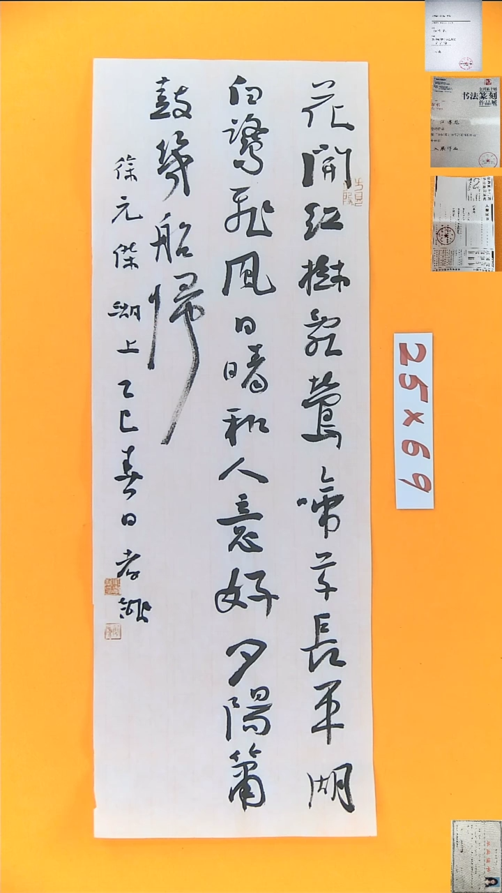 书法江孝龙书法福利湖上25*69