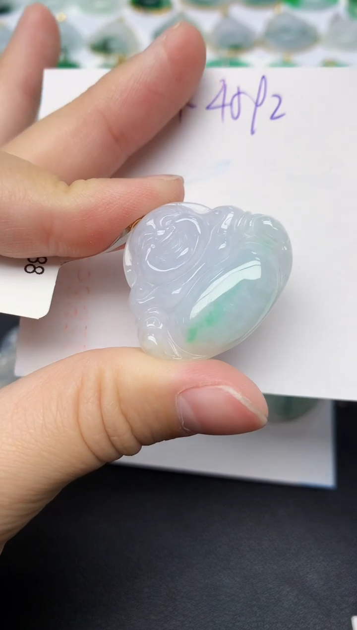 颈饰18K金镶嵌翡翠天然缅甸A货翡翠百元以上9元证书费自理