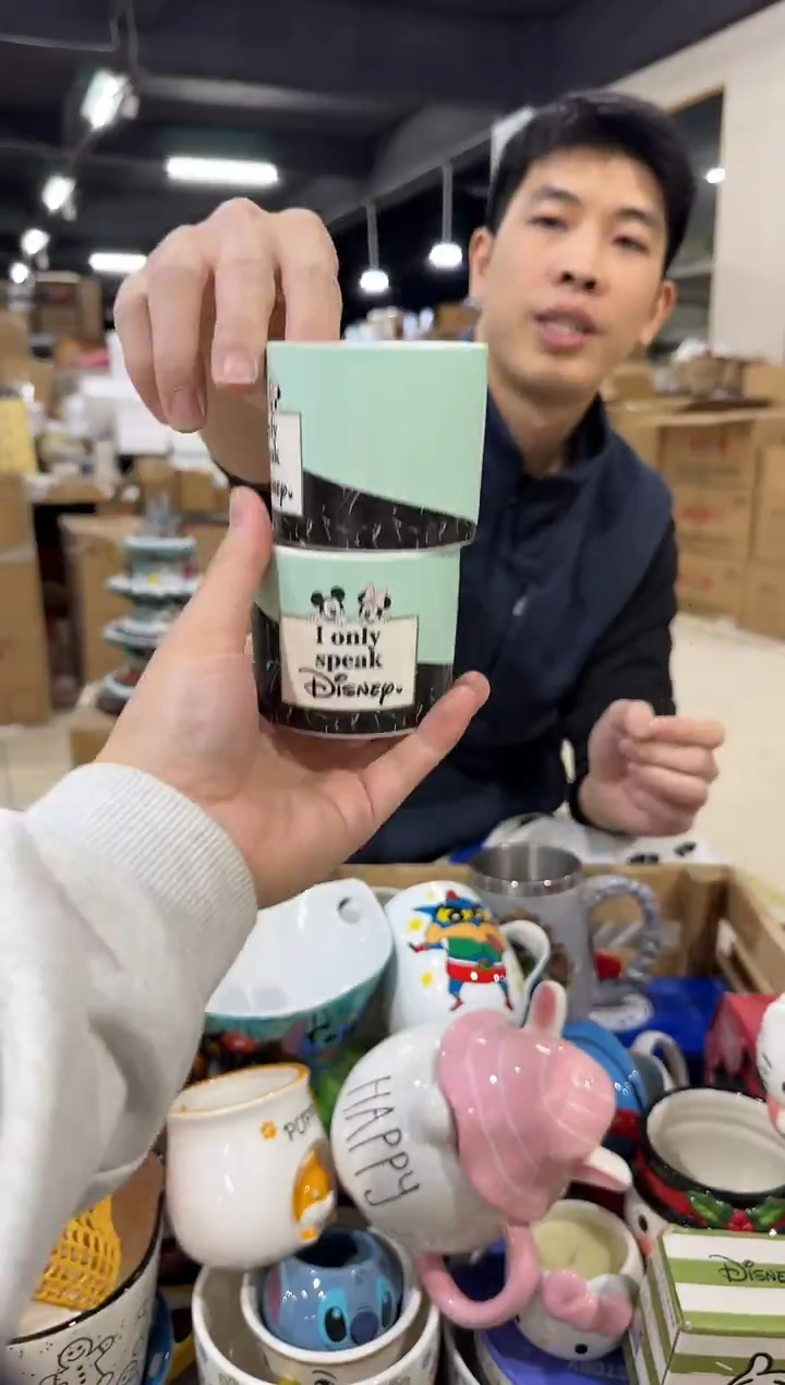 瓷片米奇米妮小茶杯2件套