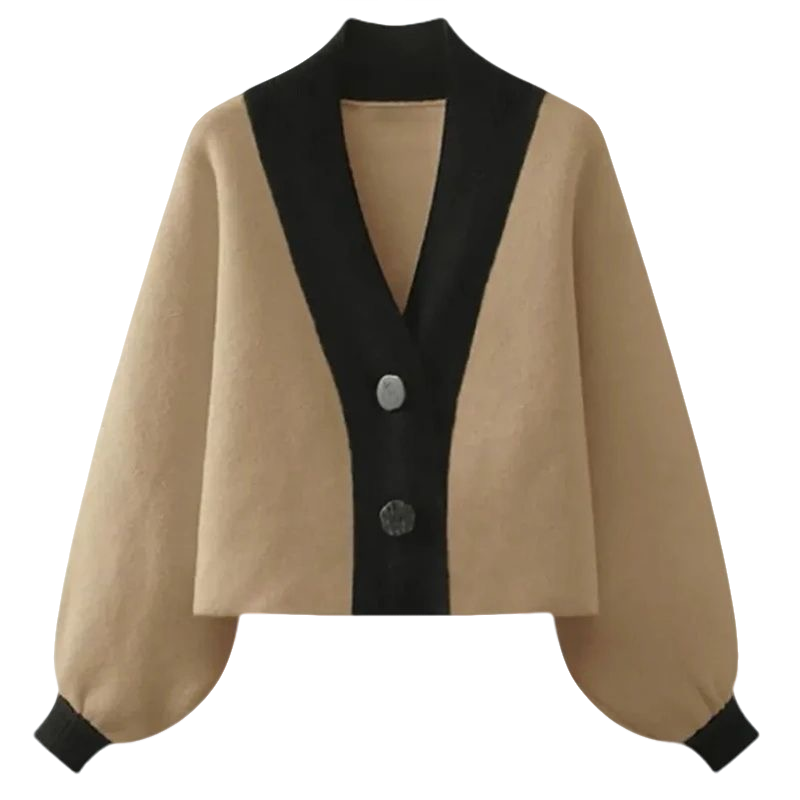 【当日发+赠送运费险】秋冬季百搭宽松显瘦V领长袖开衫女撞色上衣