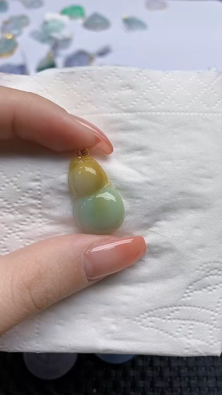【闪购商品】翡翠颈饰18K金镶嵌天然翡翠A货