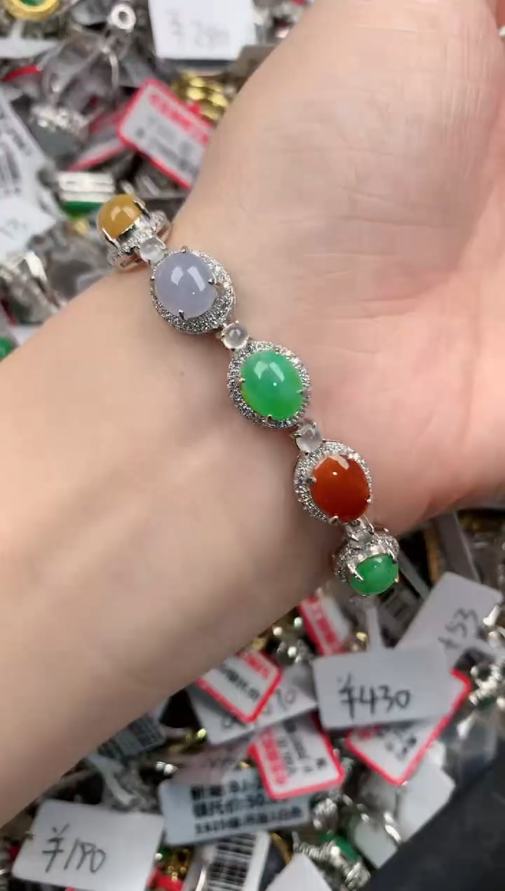银S925镶嵌戒指翡翠555           3