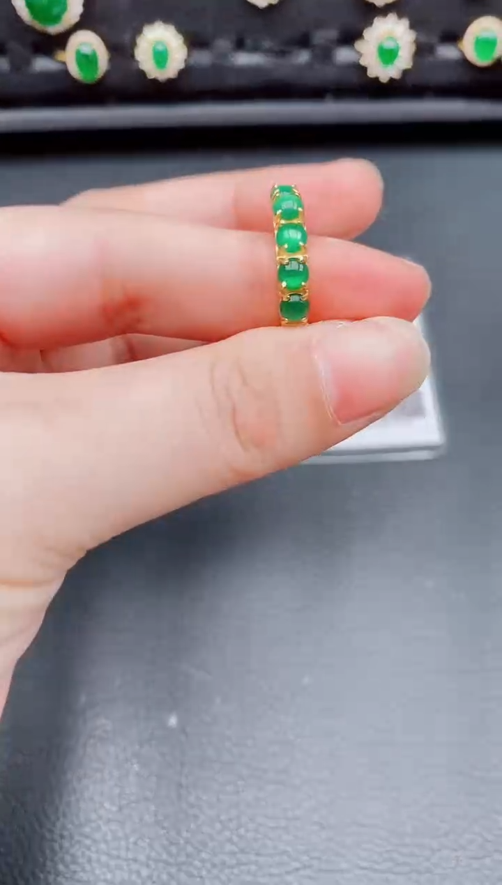 【闪购商品】翡翠戒指银S925镶嵌天然a货翡翠273