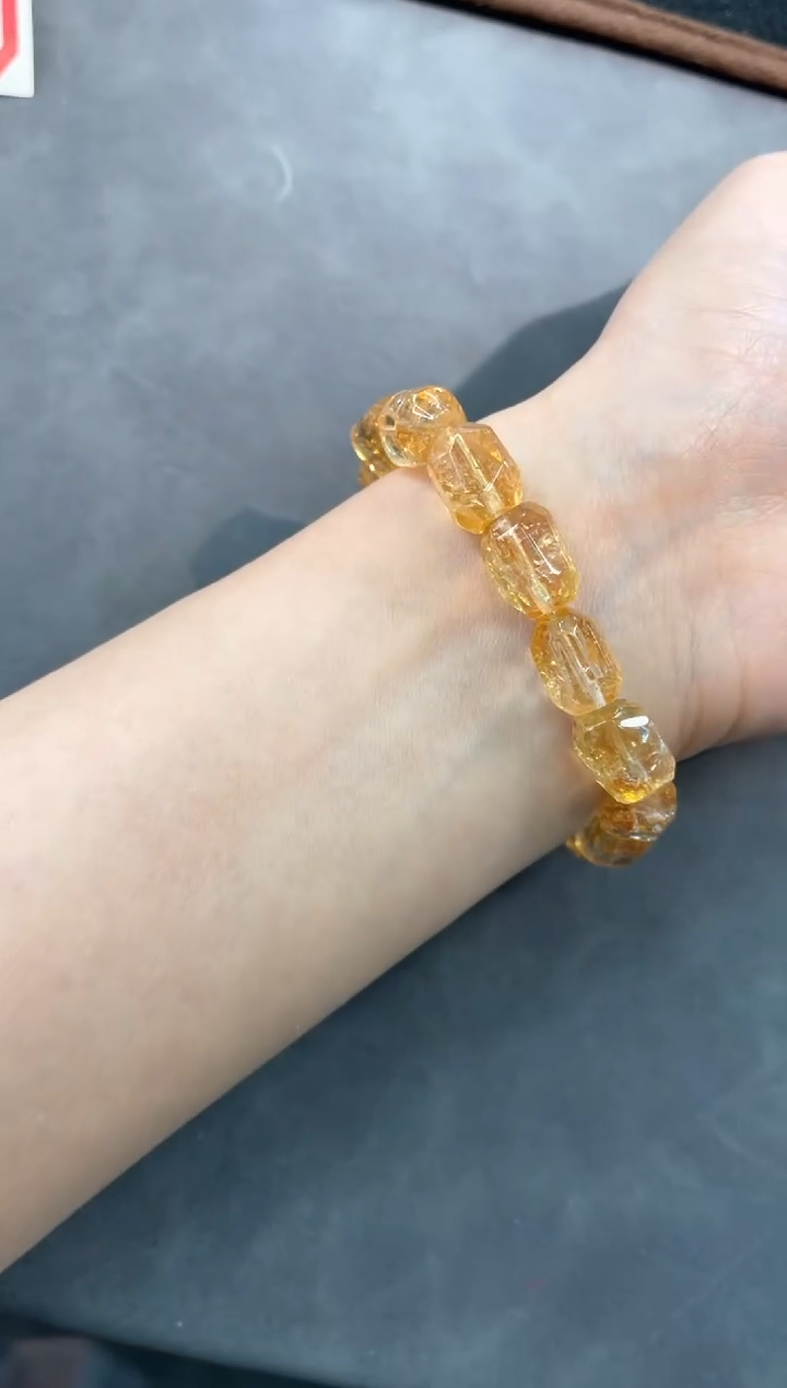 【闪购商品】黄晶手链未镶嵌13号暴力黄阿赛单圈