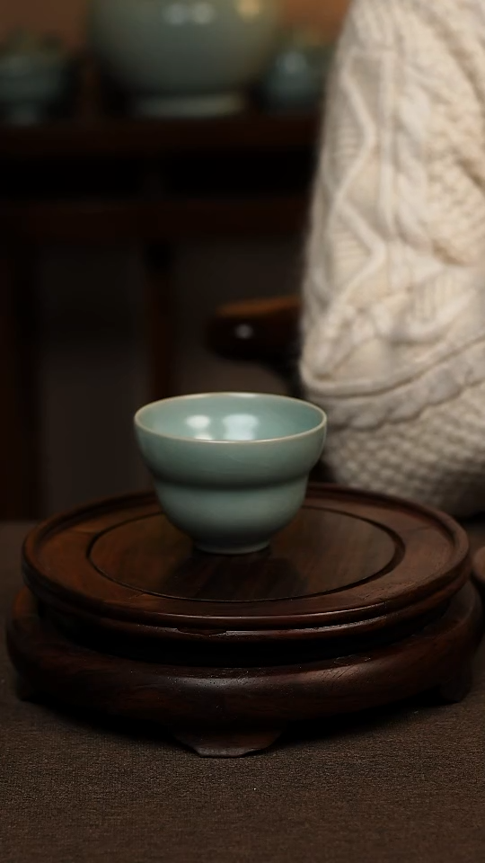 瓷片仿古天青葫芦杯100ml 一级礼盒包装