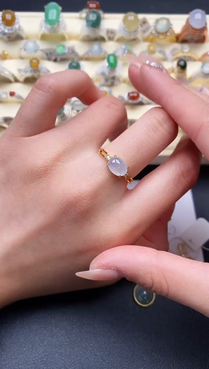 【闪购商品】翡翠戒指银S925镶嵌1111111+3