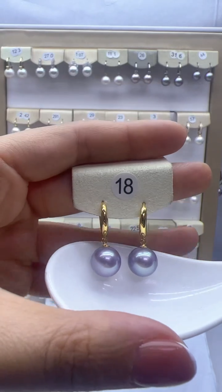 【闪购商品】淡水珍珠耳饰银S925镶嵌18
