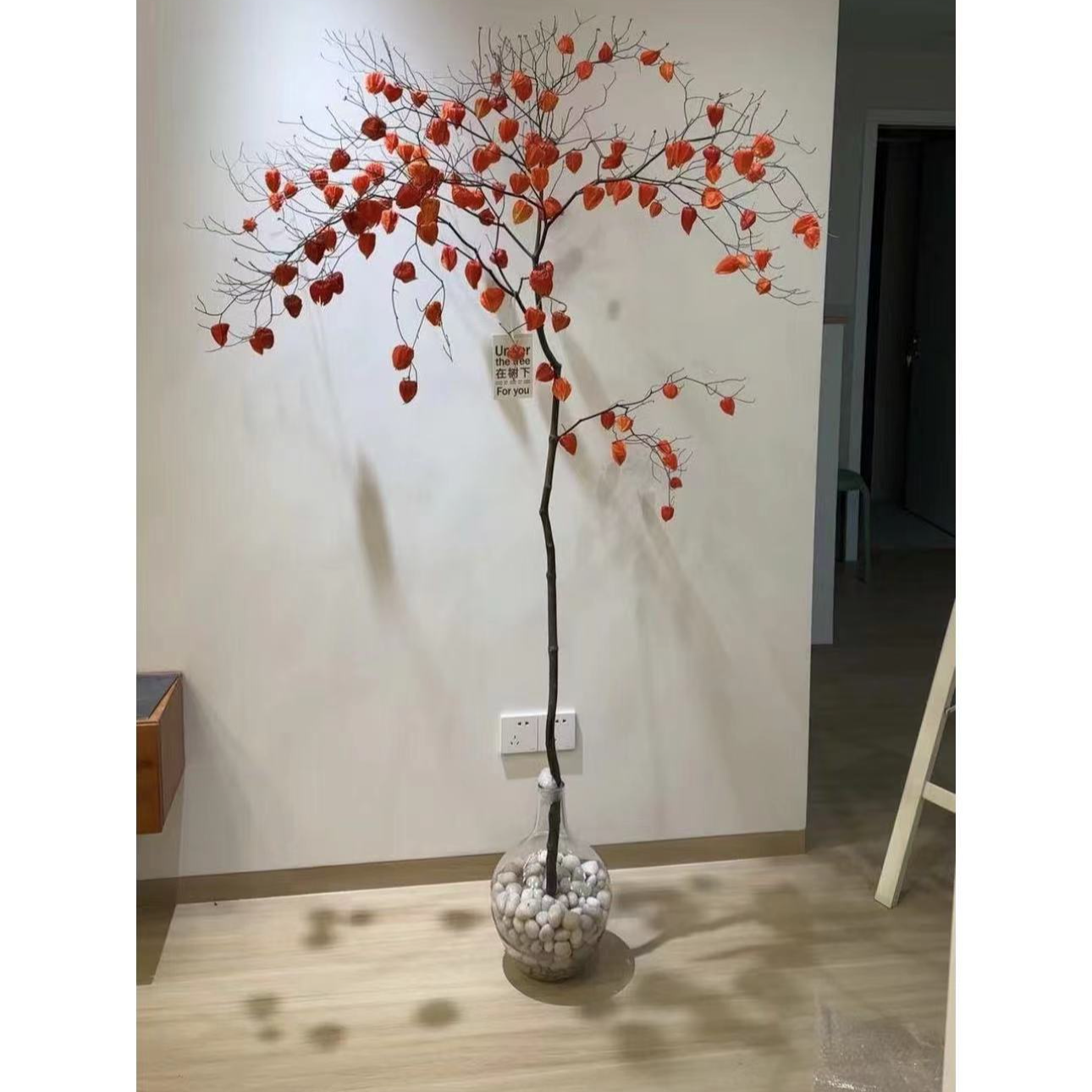 吊钟植物花卉客厅花瓶进口红色DLY家居装饰高级喜庆花材大气室内