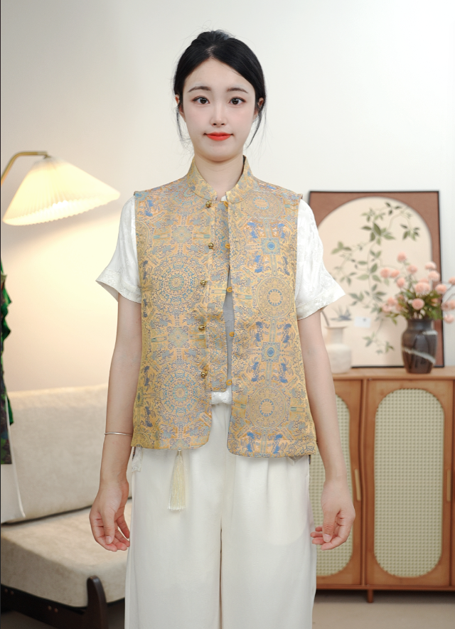 新中式女装爆款时尚新款马甲上衣国风复古气质优雅无袖文艺