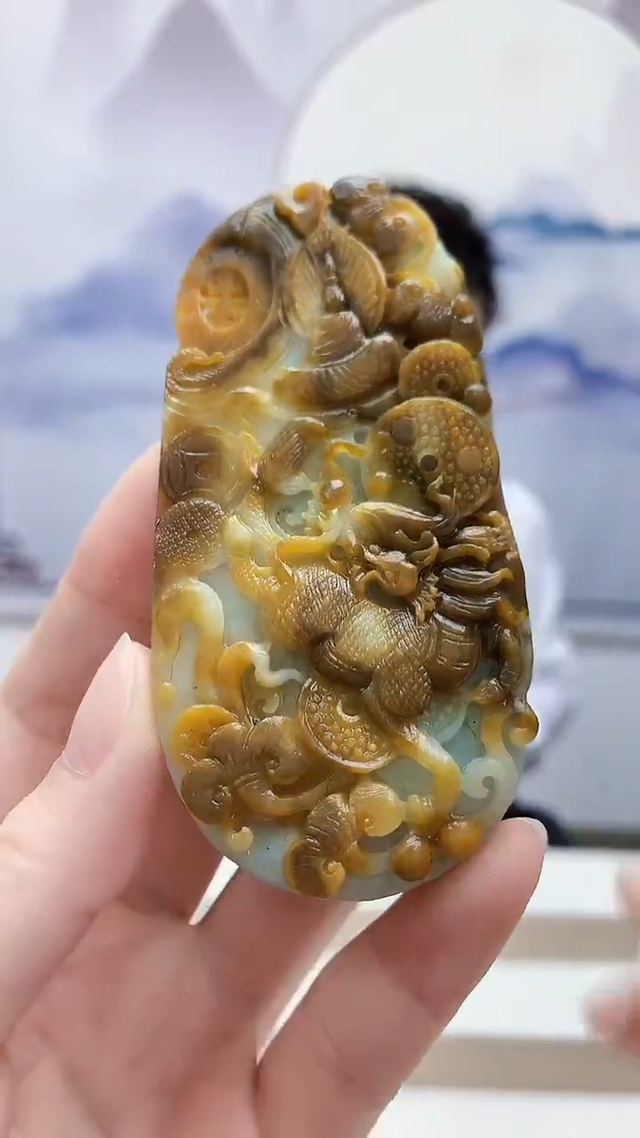 未镶嵌定制翡翠5176ry-毛货挂件39