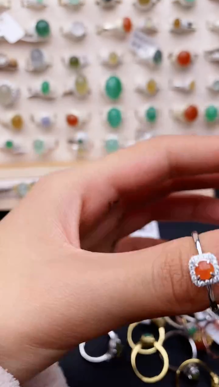 【闪购商品】翡翠戒指银S925镶嵌缅甸翡翠