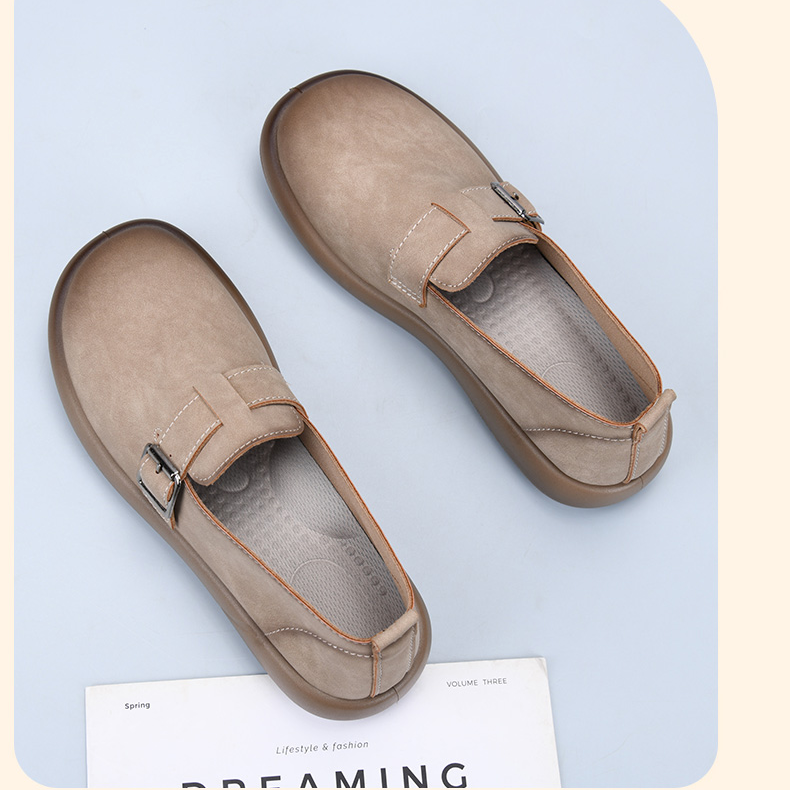 大码鞋子轻便薄款百搭舒适女鞋懒人鞋单鞋春秋休闲风平跟软底平底