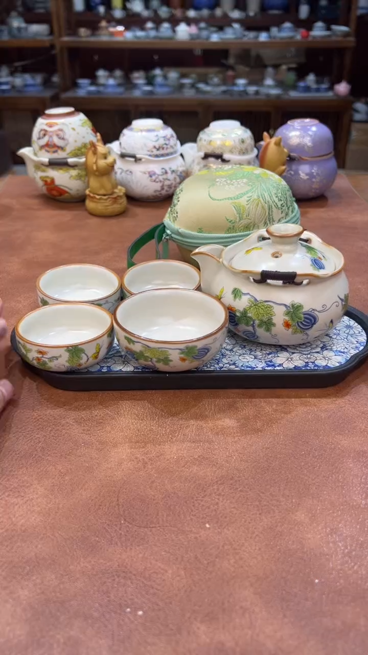 真的很便宜会开片的旅行茶具